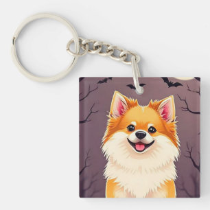 Porte-clés Chien dans une scène d'Halloween Cadeau d'Hallowee