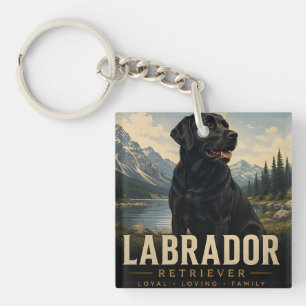 Porte-clés Chien d'aventure de montagne Retriever Labrador no
