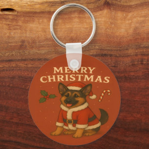 Porte-clés Chien de berger allemand de Noël Chien de Noël San