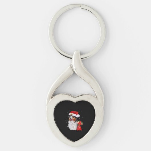 Porte-clés Chien de Berger Australien Noël (Devant)