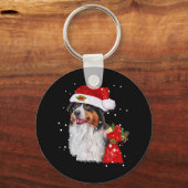 Porte-clés Chien de Berger Australien Noël (Recto)