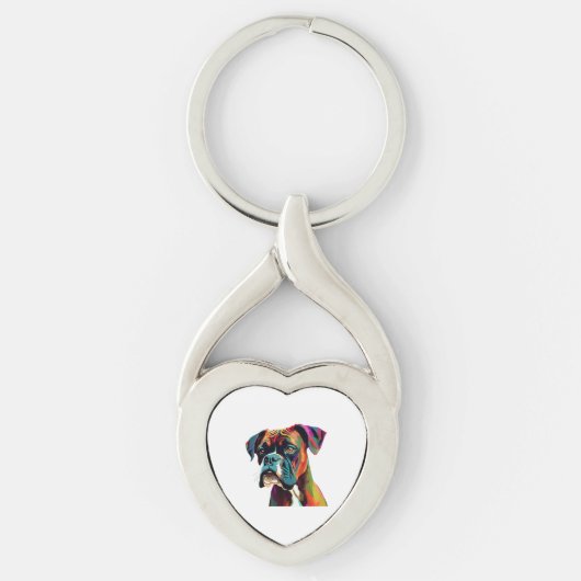 Porte-clés Chien de boîte coloré (Devant)