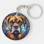 Porte-clés Chien de boîte en verre doux (Dos)