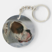 Porte-clés Chien de boxeur dans la neige (Dos)