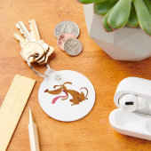 Porte-clés Chien de caricature avec grand sourire et langue d