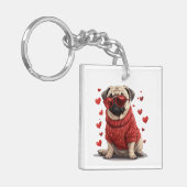 Porte-clés Chien de Carlin de la Saint-Valentin (Devant gauche)