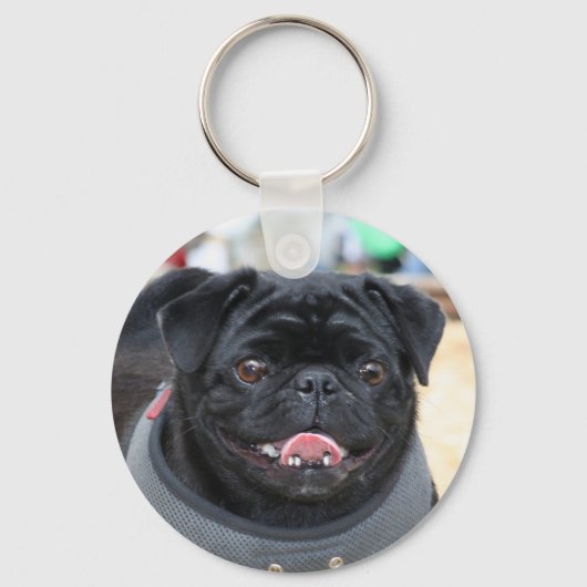 Porte-clés Chien de Carlin noir (Recto)