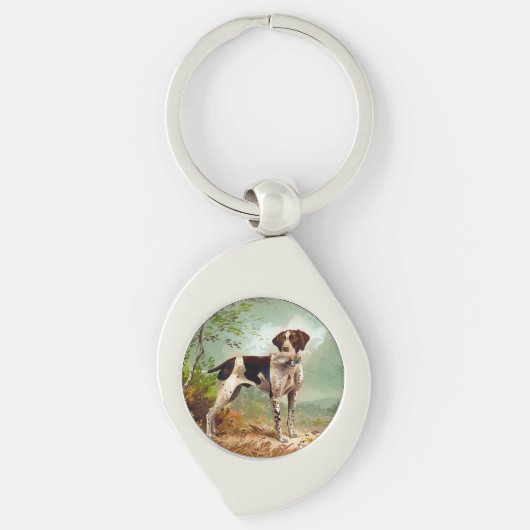 Porte-clés Chien de chasse avec oiseau dans la bouche (Devant)