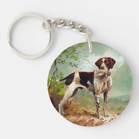 Porte-clés Chien de chasse avec oiseau dans la bouche (Devant)