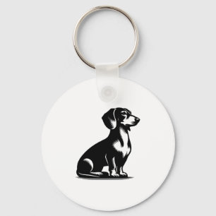 Porte-clés Chien de chasse classique Chien Dachshund Vintage 