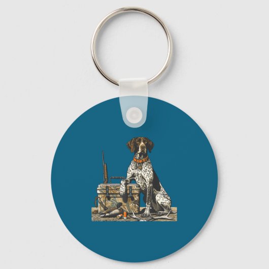 Porte-clés Chien de Chasse Inter Chien d'Oiseau Chasseur de C (Recto)