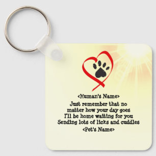Porte-clés Chien de chat personnalisable message joyeux