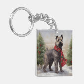 Porte-clés Chien de Chesapeake à Noël de neige (Devant gauche)