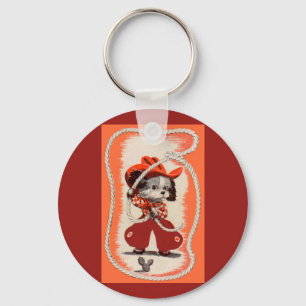 Porte-clés chien de cowboy