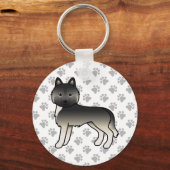 Porte-clés chien de dessin animé Husky sibérien ag (Recto)