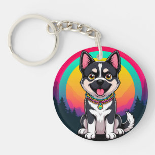 Porte-clés Chien de dessin animé joueur