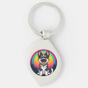 Porte-clés Chien de dessin animé joueur