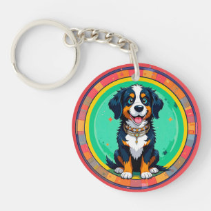 Porte-clés Chien de dessin animé joyeux