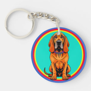 Porte-clés Chien de dessin animé mignon avec collier
