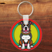 Porte-clés Chien de dessin animé mignon avec collier (Recto)