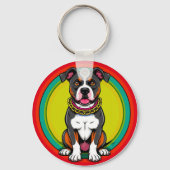 Porte-clés Chien de dessin animé mignon avec collier (Verso)
