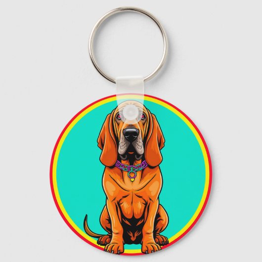 Porte-clés Chien de dessin animé mignon avec collier (Recto)
