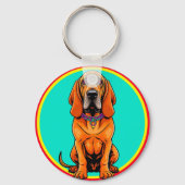 Porte-clés Chien de dessin animé mignon avec collier (Verso)