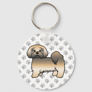 Porte-clés Chien de dessin animé mignon Lhasa Apso Sable Doré