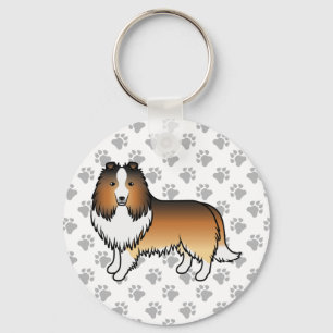 Porte-clés Chien de dessin animé Shetland Shetland Sheltie sa