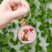 Porte-clés chien de la Saint-Valentin pour idée ca (Main)