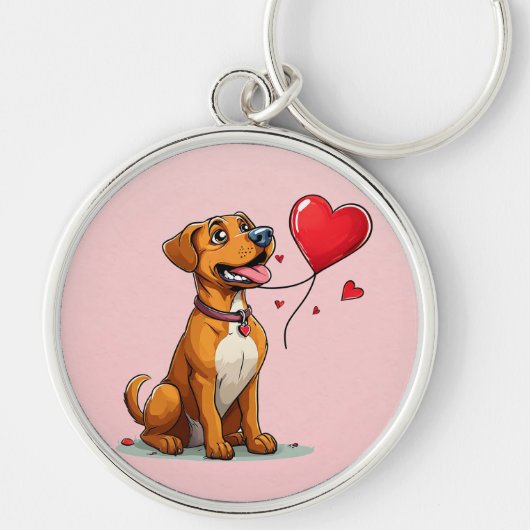 Porte-clés chien de la Saint-Valentin pour idée ca (Devant)