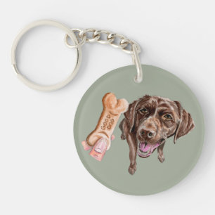Porte-clés Chien de Labrador de chocolat