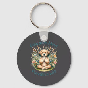 Porte-clés Chien de méditation drôle Citation positive insrat