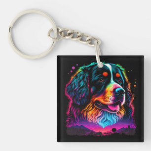 Porte-clés Chien de Montagne bernois lumineux et magnifique