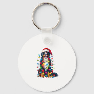 Porte-clés Chien de montagne bernois x lumières de Noël