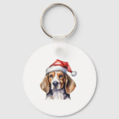 Porte-clés Chien de Noël beagle (Recto)