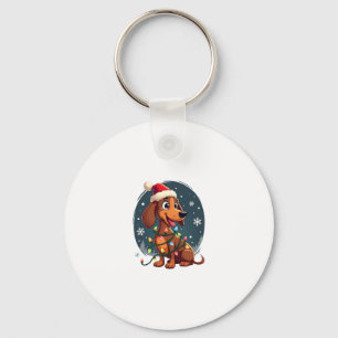 Porte-clés Chien de Noël Dachshund Père Noël Xmas Wiener Wome