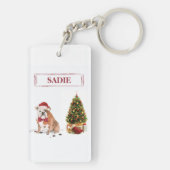 Porte-clés Chien de Noël drôle avec arbre (Dos)