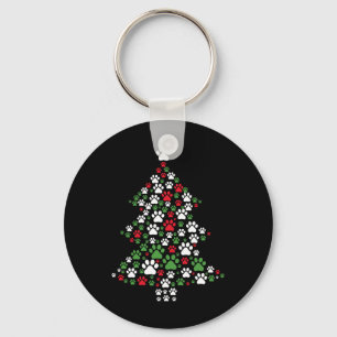 Porte-clés Chien de Noël Empreinte de patte Chien de Noël Chi