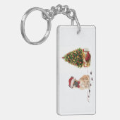 Porte-clés Chien de Noël Funny avec arbre (Devant gauche)