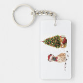 Porte-clés Chien de Noël Funny avec arbre (Devant)