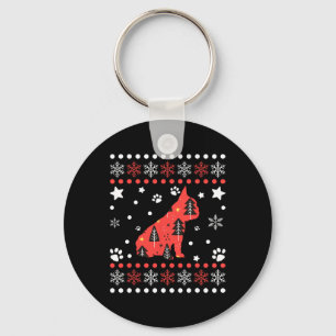 Porte-clés Chien de Noël Motif Français Chien de taule propri