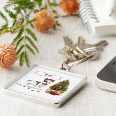 Porte-clés Chien de Noël Noir et Blanc (Côté)