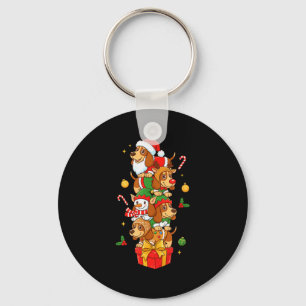 Porte-clés Chien de pari lutin de Noël bonhomme de neige Noël