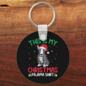 Porte-clés Chien de Père Noël Bull Terrier Chris (Recto)