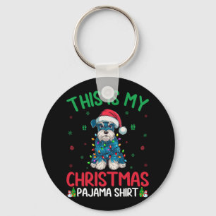 Porte-clés Chien de Père Noël miniature de l'arbre de Noël la