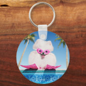 Porte-clés Chien De Piscine En Palmes (Recto)