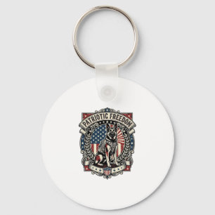 Porte-clés Chien de sauvetage patriotique