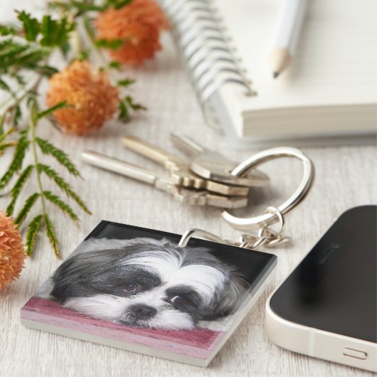 Porte-clés Chien de Shih Tzu (Devant Droit)