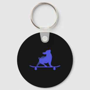 Porte-clés Chien de skateboard drôle amateur de bouledogue fr